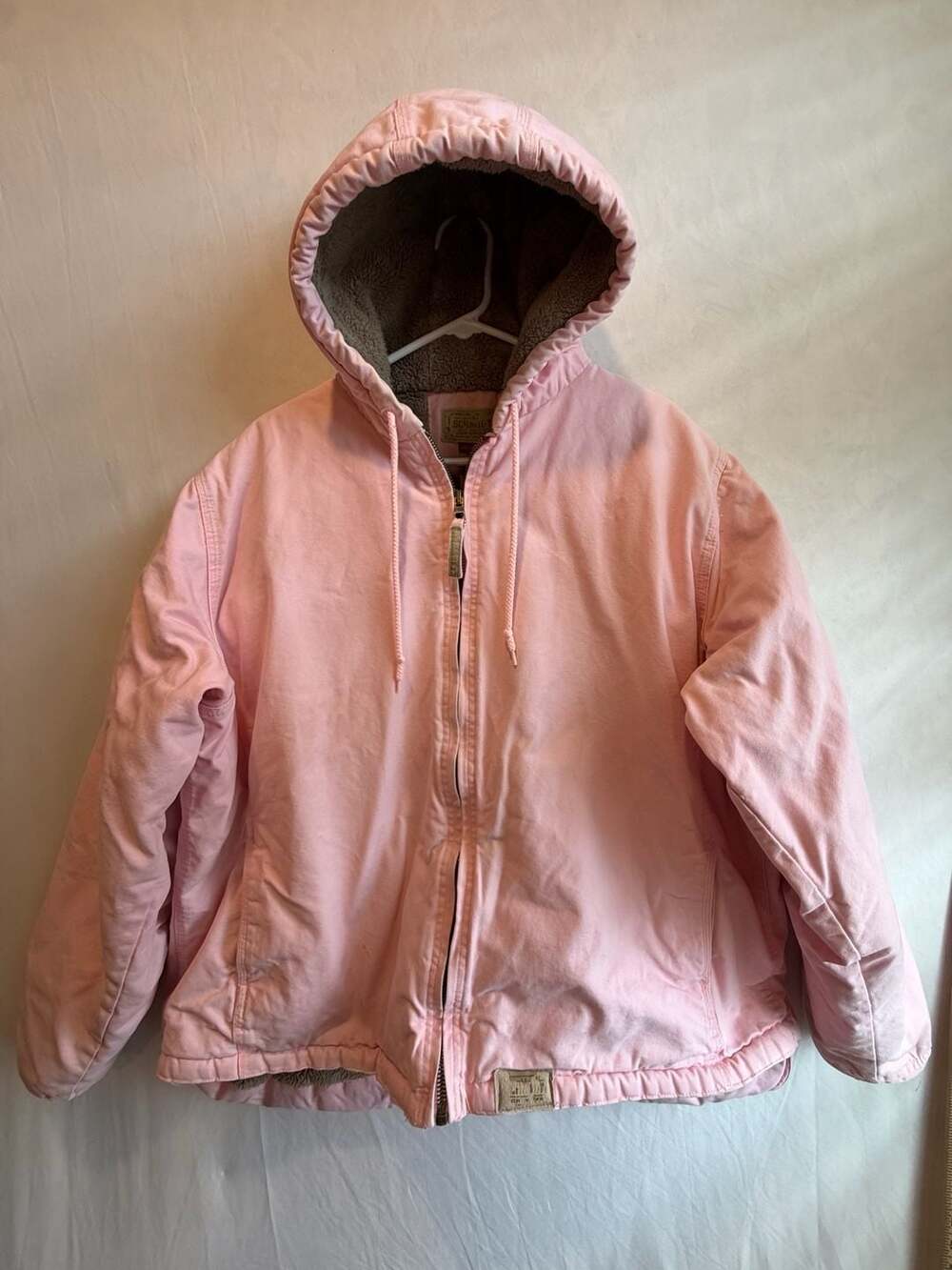 C.E. Schmidt Workwear Fit For Her Pink Canvas Lined Hooded Jacket